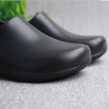Non-Slip Chef Work Shoes - Lightweight Waterproof Slip-On Shoes with EVA Upper & Rubber Sole for Kitchen, Hospital & Restaurant Work