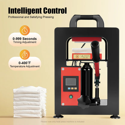 900W/1200W 5T Manual Hydraulic Rosin Heat Press – Dual Plate Oil & Wax Extraction Tool