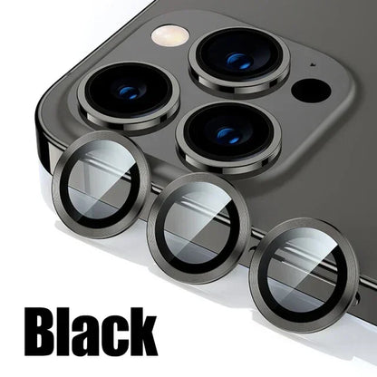 3PCS Metal Camera Lens Protector - Tempered Glass Cover for iPhone 11 12 13 14 15 Pro Max & Plus