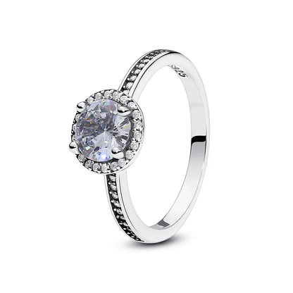 925 Sterling Silver Women’s Ring – Crown, Heart & Wishbone Design with Crystal, Rose Gold Engagement & Wedding Jewelry