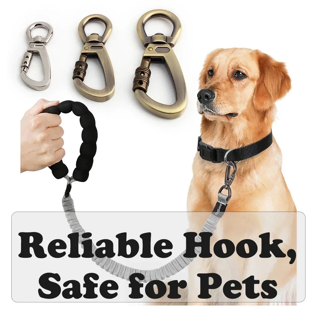 Auto-Locking Dog Leash Carabiner Clip – Swivel Rotating Ring Pet Hook for Outdoor Walking, Keychain & Pet Accessories