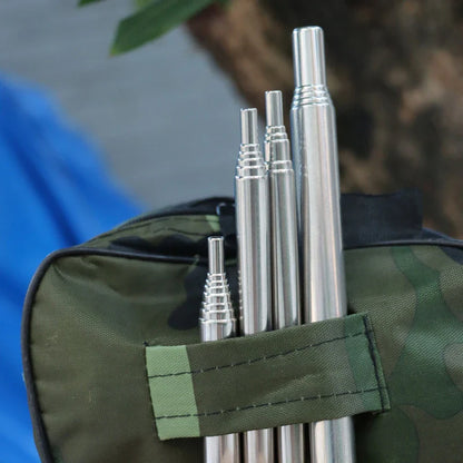 Stainless Steel Telescopic Fire Blower: Mini Portable Blow Fire Tube for Outdoor Camping Cooking - Mouth Blowpipe Fire Stick