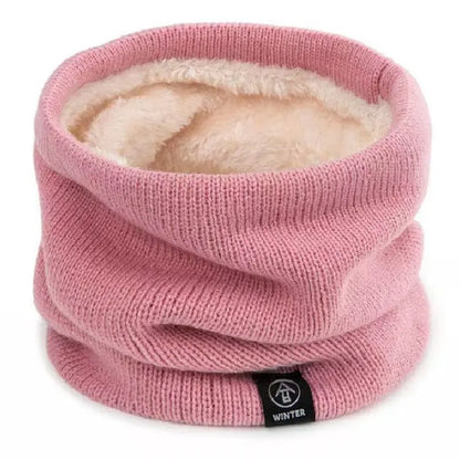 Women’s Winter Plush Woolen Scarf – Thick Fleece Neck Warmer, Knitted Muffler & Ski Mask