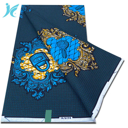 Classic African Wax Fabric - 100% Cotton Soft Ankara Pagne for Women's Dresses
