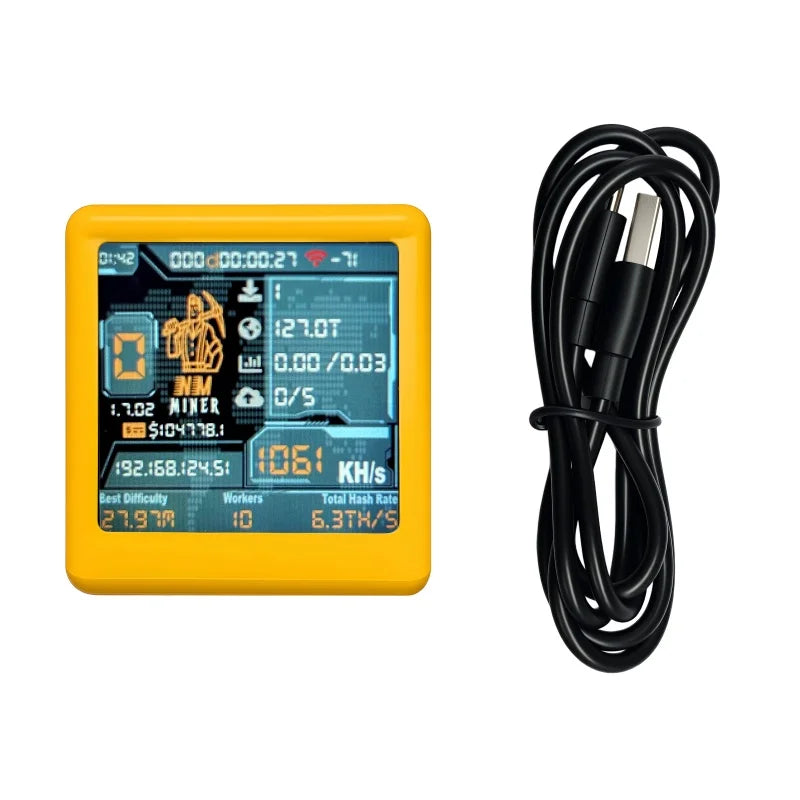 BTC Solo Lottery Miner — ESP32 Desktop Crypto Miner, 1060KH/s Hashrate, Silent, Low Power, Smart TV & Home Gift Clock