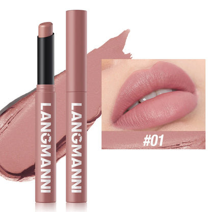 12-Color Matte Lipstick Pencil – Waterproof, Long-Lasting Non-Stick Lip Stain Tint Nude Makeup Pen