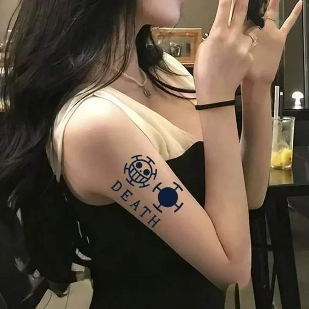 One Piece Luffy Colored Tattoo Patch - Durable Waterproof Anime Temporary Tattoo