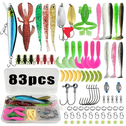 133/83PCS Fishing Lures Kit – Topwater Baits & Tackle Set for Bass, Trout & Salmon Fishing Accessories