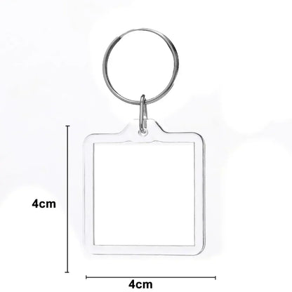 Clear Acrylic Photo Frame Keychains – Blank Rectangle Keyrings for Double-Sided Photos, DIY Supplies (5-100PCS)