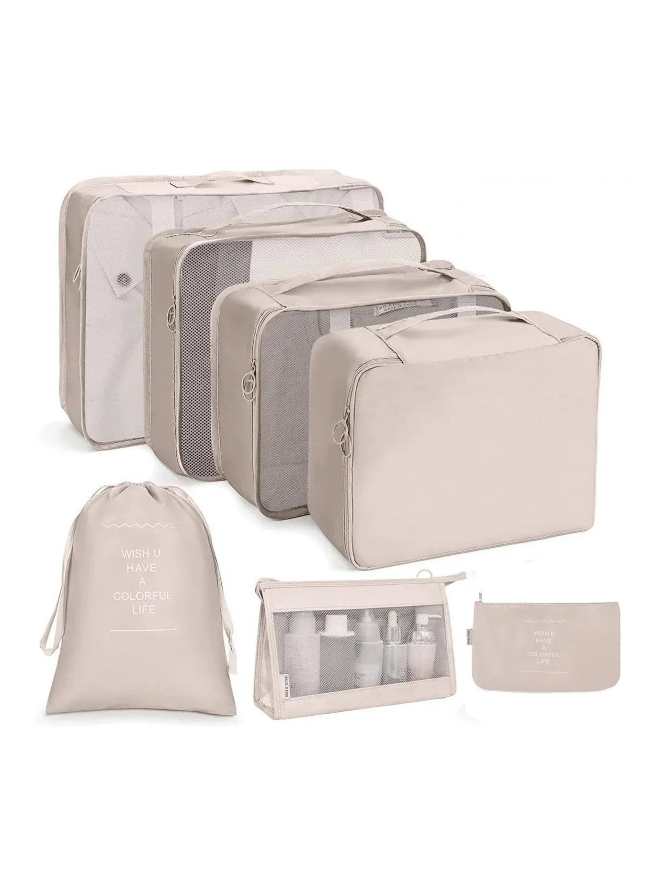7–10 Pc Travel Organizer Storage Bags Set – Portable Packing Cubes for Suitcase, Clothes, Shoes & Luggage Tidy Pouch