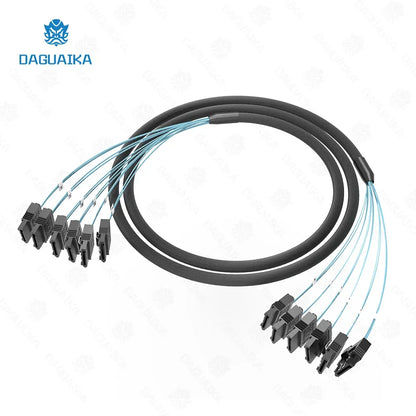 SATA to SATA 7-Pin Cable Set 4/6/8 Pcs – 6Gbps HDD Splitter SAS Cable for Server, 6 Ports/Set