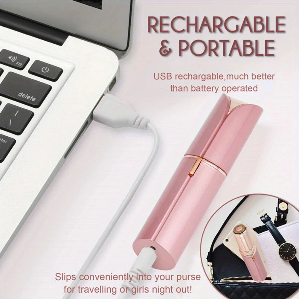 Women’s Facial Hair Remover — Painless Rechargeable Electric Shaver for Lip, Chin & Arms