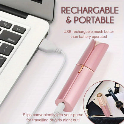 Women’s Facial Hair Remover — Painless Rechargeable Electric Shaver for Lip, Chin & Arms