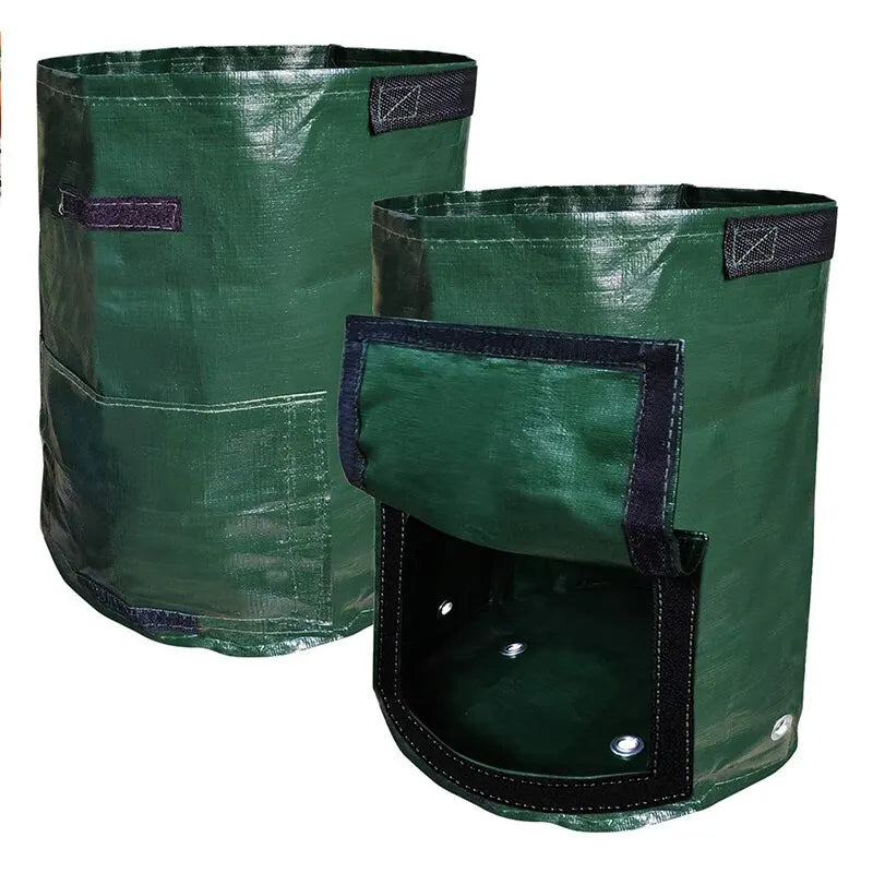 Thicken PE Fabrics Garden Potato Grow Bag - Vegetables Planter Tub with Handles and Access Flap - Ideal for Gardening
