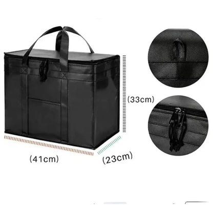 Portable Insulated Cooler Bag — Folding Zipper Picnic Bag for Outdoor Camping, BBQ, Travel & Catering