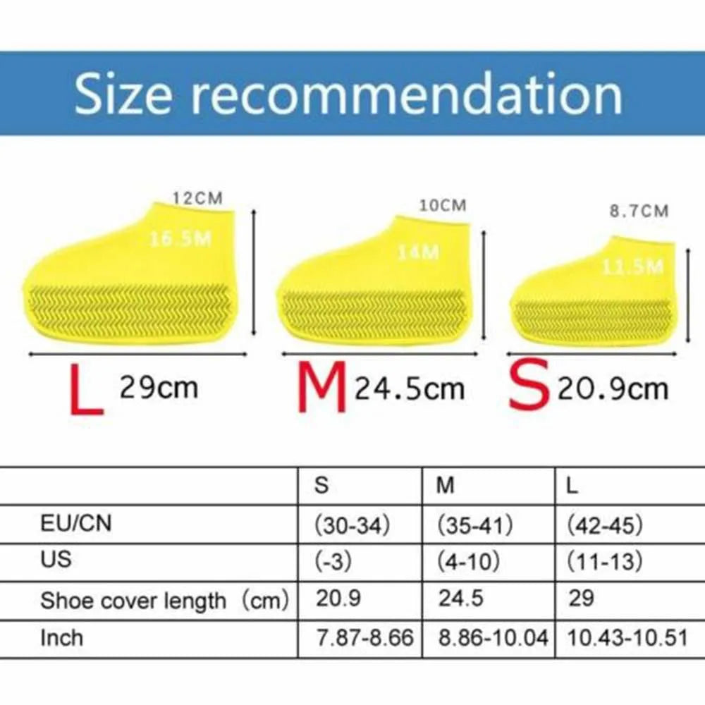 Waterproof Silicone Shoe Covers – Non Slip Reusable Overshoes for Rainy Days, Boot Protectors in S/M/L