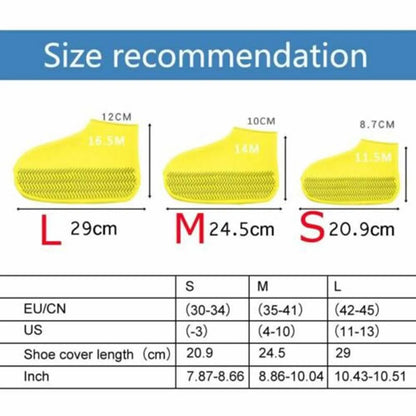 Waterproof Silicone Shoe Covers – Non Slip Reusable Overshoes for Rainy Days, Boot Protectors in S/M/L