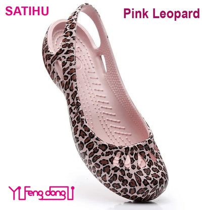 Certified Satihu Summer Lightweight Anti-Slip Clogs for Women - Flat Bottom Sandals, Nurse, Outdoor, Beach Jelly Shoes