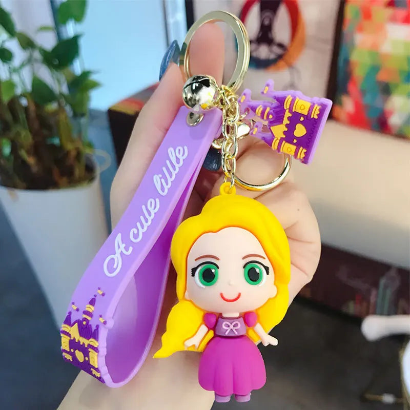 Anime Disney Cartoon Keychain – Gummed Girl, Mermaid & Princess Keyring, Cute Snow White & Alice Toy Gift