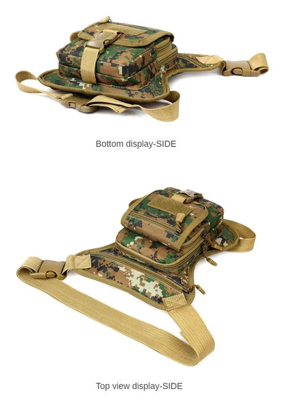 Camouflage Motorcycle Drop Leg Bag – Waterproof, Multifunctional Waist Bag for Travel, Hiking & Outdoor Riding