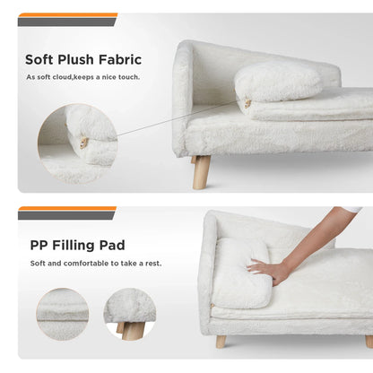 Elevated Pet Bed — Nordic Style Stool Bed with Cozy Waterproof Pad & Wooden Legs for Small Dogs & Kittens