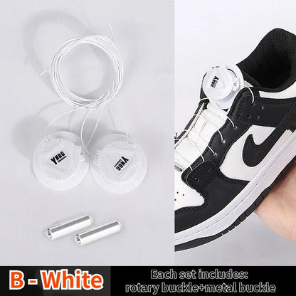 Rotating Metal Wire Swivel Sneaker Laces – No Tie Automatic Buckle for Kids & Adults, Quick Lock Shoestrings