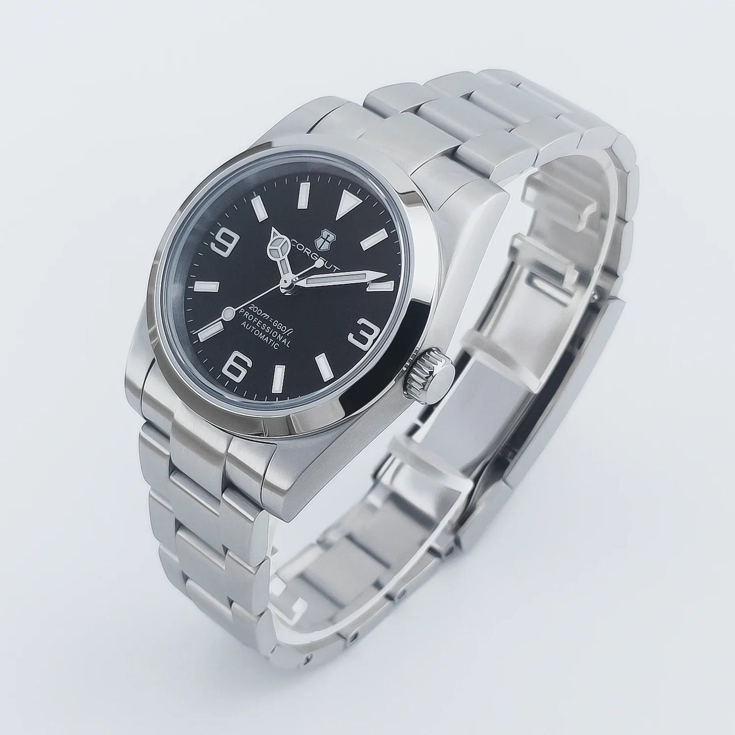 Corgeut 36mm/39mm Luxury Automatic Mechanical Watch – Sapphire Crystal, 10Bar Waterproof, Classic Number Dial Men’s Wristwatch