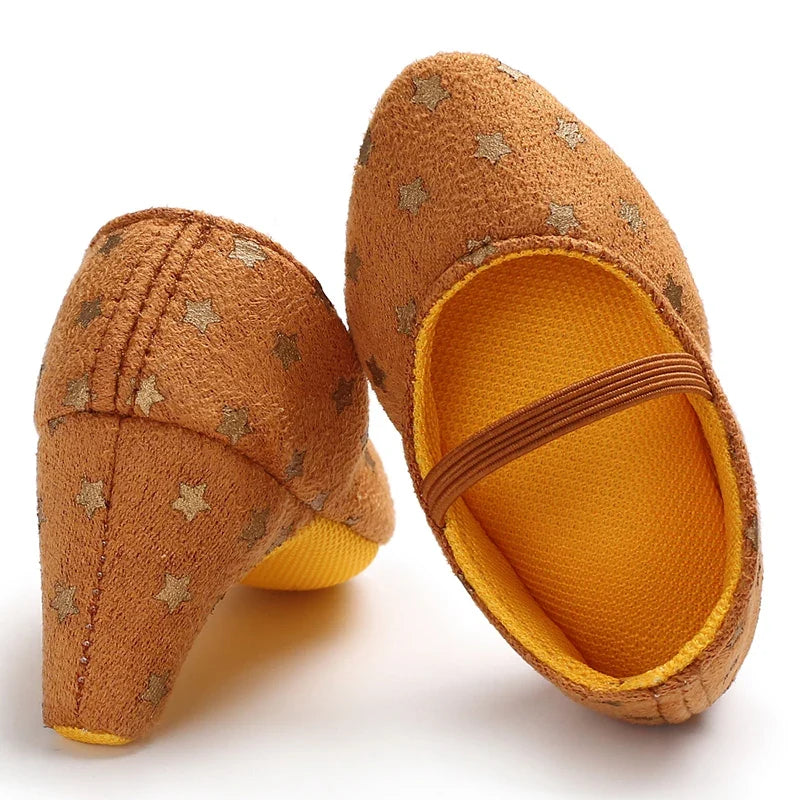 Newborn Baby Girl Princess Heels - Bow Party Crib Shoes for 0–5 Months