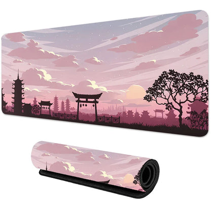 Sakura Scenery Large Anti-Slip Rubber Gaming Mouse Pad – Durable Thick Seam Edge Desk Mat for Office & Gaming