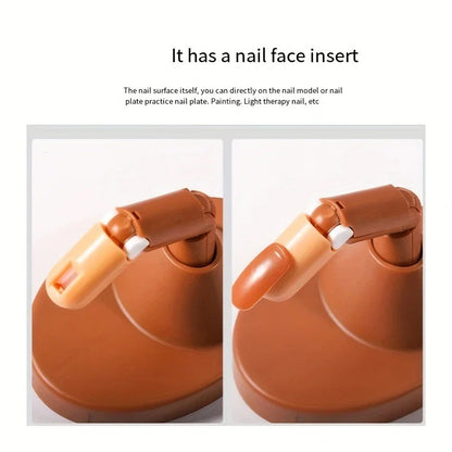 Detachable Mechanical Practice Hand – Acrylic & Silicone Nail Tips, Moving Finger Strap Base for Beginners