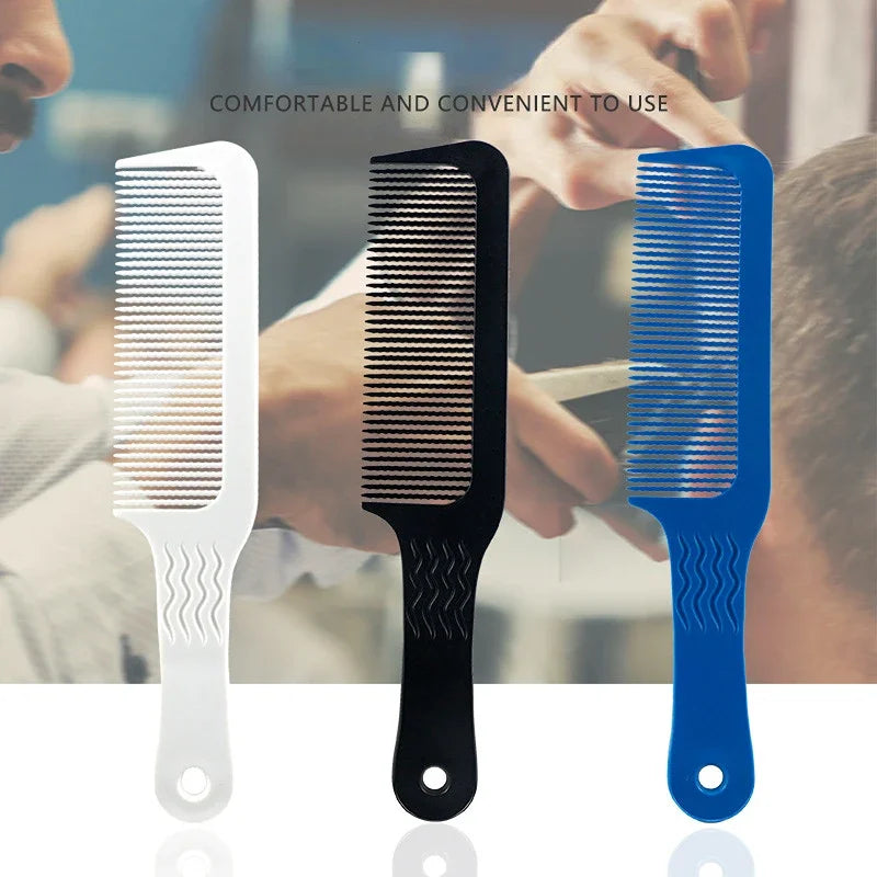 Professional Salon Hair Clipper Accessory – Flat Head Cut Comb, Anti-Static, Wide Tooth Hair Styling Brush for Men