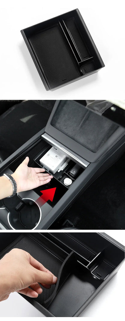 Tesla Model 3 Highland 2024 Center Console Storage Box – Armrest Organizer Accessory for Model 3 Stowing & Tidying