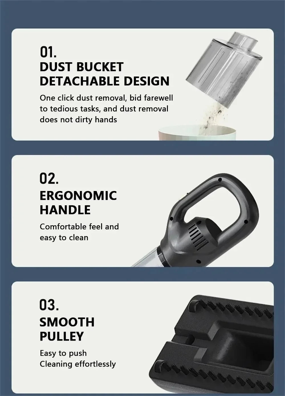 Cordless Handheld Vacuum Cleaner – Rechargeable Wet & Dry Mini Vacuum for Home, Car & Pet Cleaning