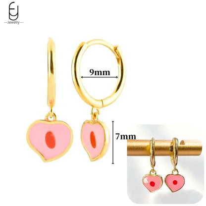 925 Sterling Silver Earrings for Women – Cute Starfish & Shrimp Pendant, Red Chili & Star Enamel Gold Fashion Jewelry