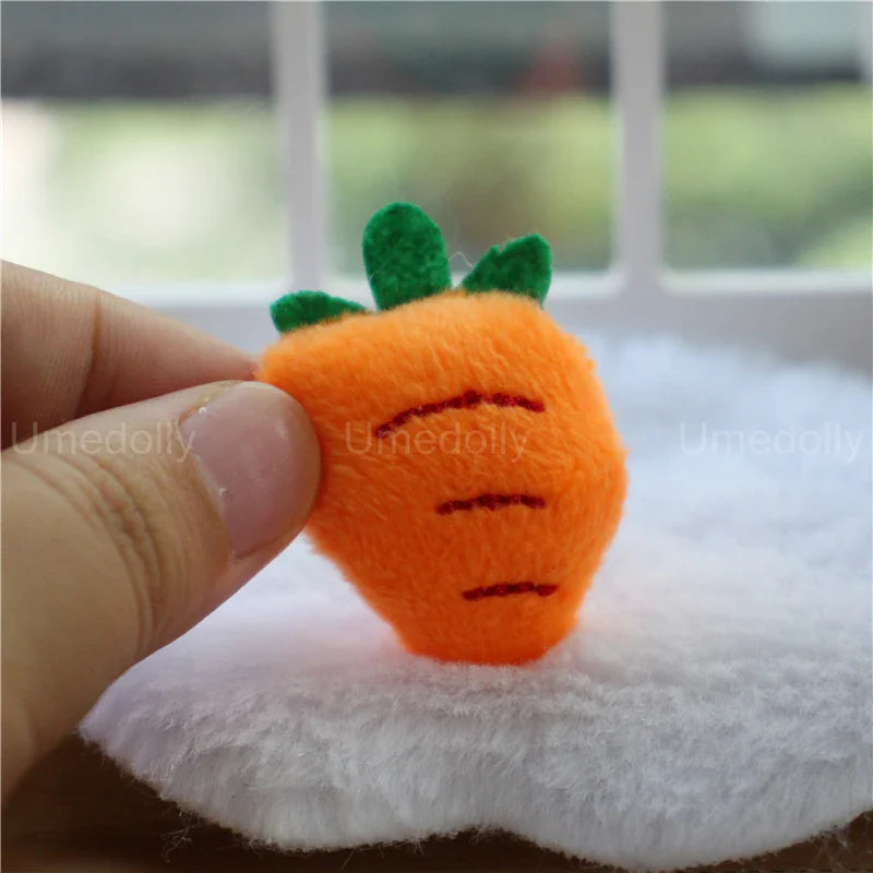 Miniature Bear & Rabbit Plush Toy — 1/6 & 1/12 Scale Dollhouse Decor for OB11 Blyth Dolls