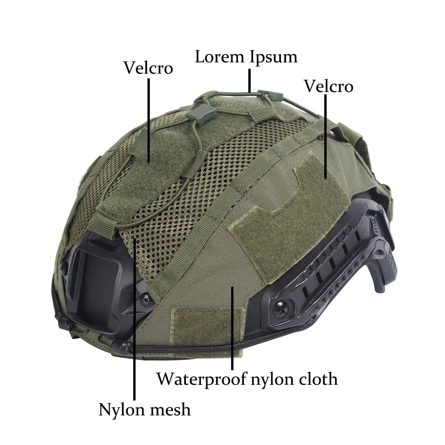 Tactical Helmet Cover Set – Hybrid Mesh Cover for Maritime, Bump & Ballistic Helmets with NVG Battery Pouch for Hunting