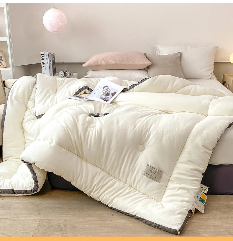 Soybean Fiber Cotton Quilt – All-Season Universal Winter, Spring & Autumn Comfort, Thickened & Warm Quilt Core