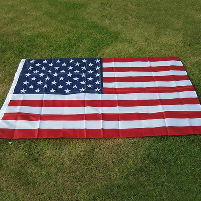 35x59 Inch Embroidered American Flag – Waterproof Nylon USA Independence Day Outdoor Flag with Brass Grommets (90x150cm)