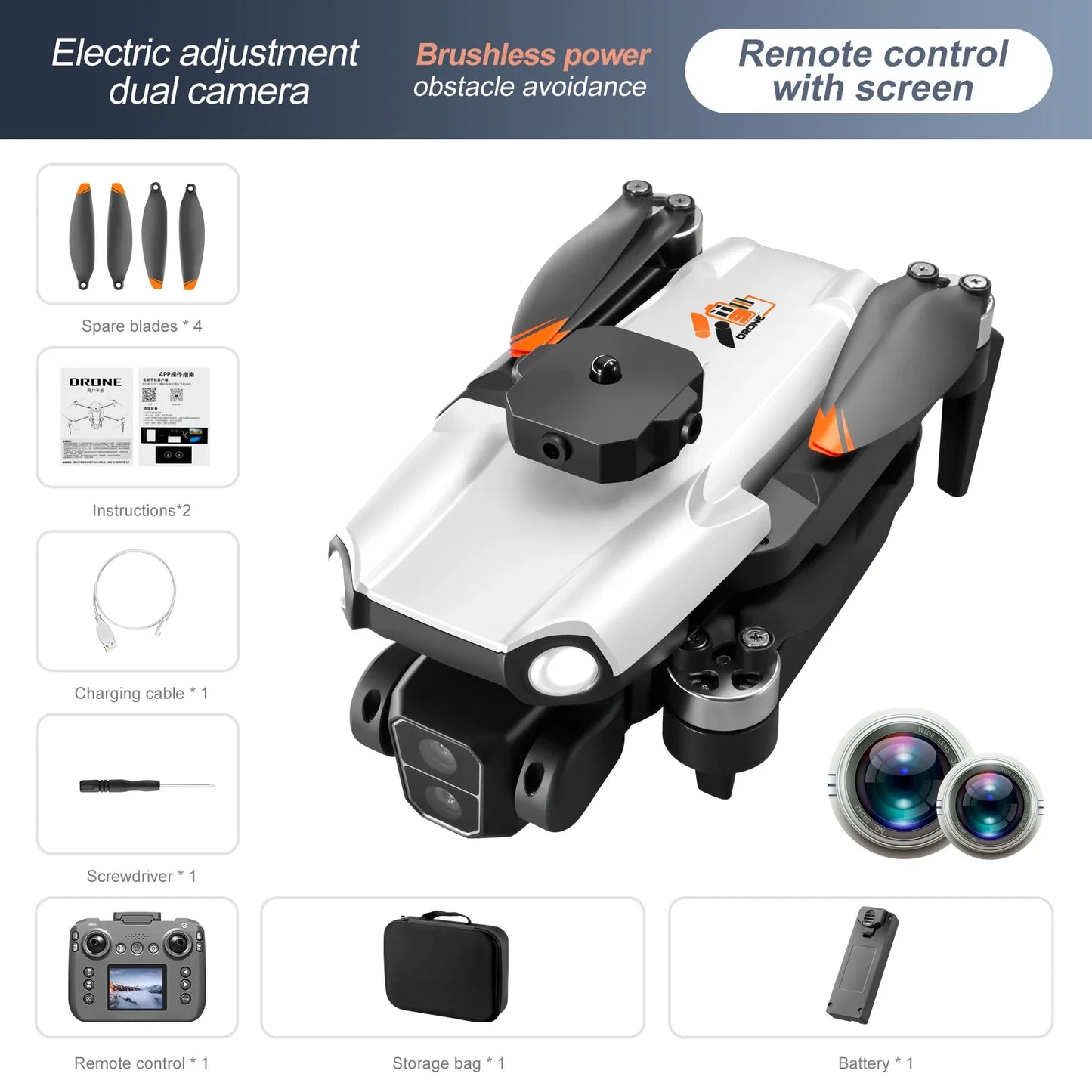 New S119 Mini Drone – 8K Dual Camera, 5G WIFI, Smart Obstacle Avoidance, FPV, Brushless Motor RC Quadcopter