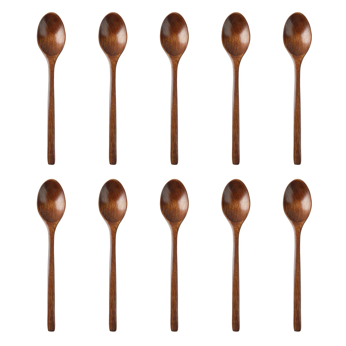 5-Piece Wooden Spoon and Fork Set – Eco-Friendly Natural Ellipse Ladle for Cooking, Tableware Accessories