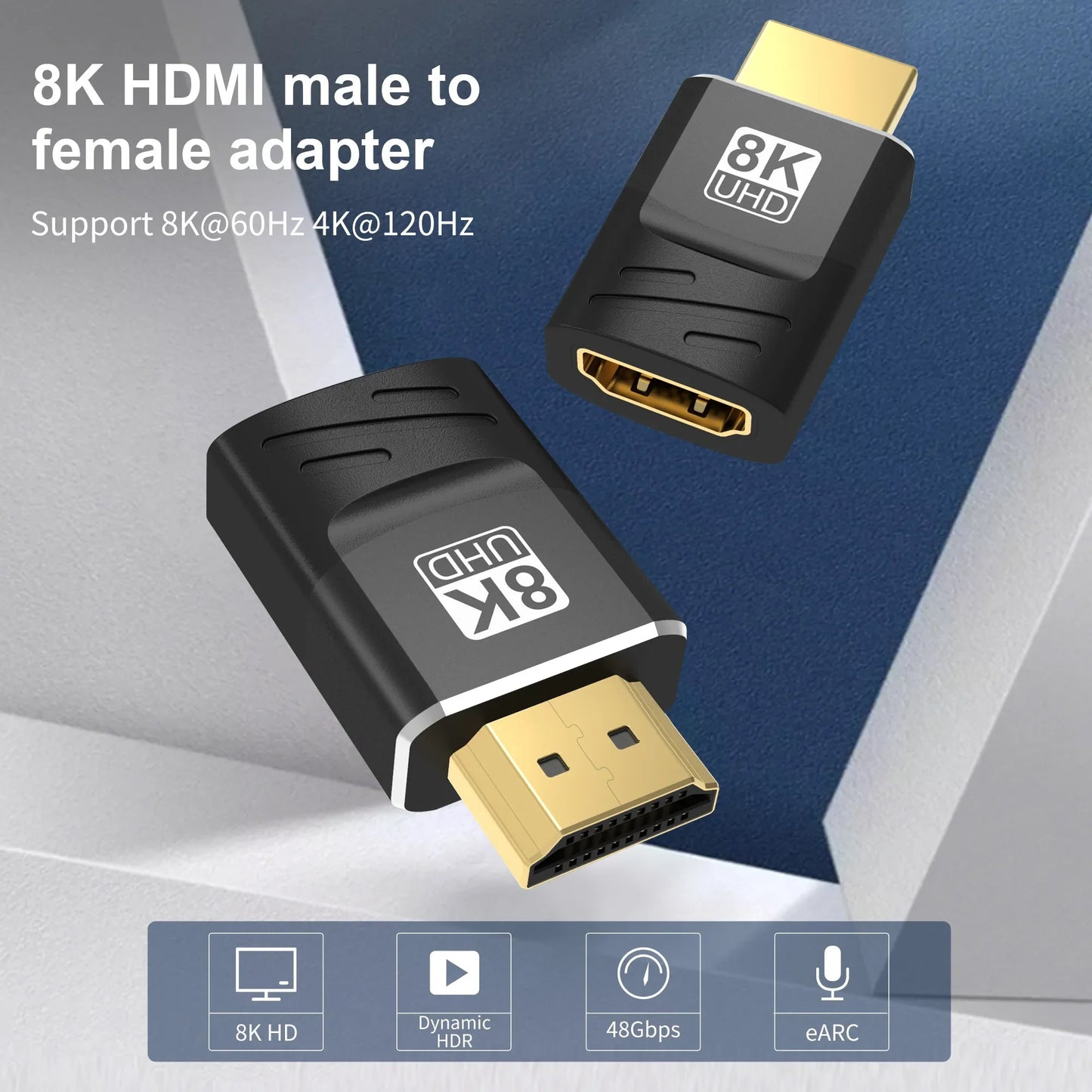 HDMI-Compatible Adapter – Mini/Micro HDMI to HDMI, 8K 60Hz, 4K 120Hz/144Hz Male to Female Converter for HDTV, Laptop, PS5