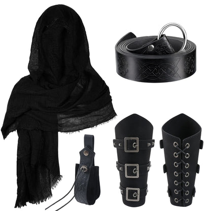 5PCS Medieval Viking Belt Pouch – Renaissance Steampunk Coin Bag for LARP & Cosplay