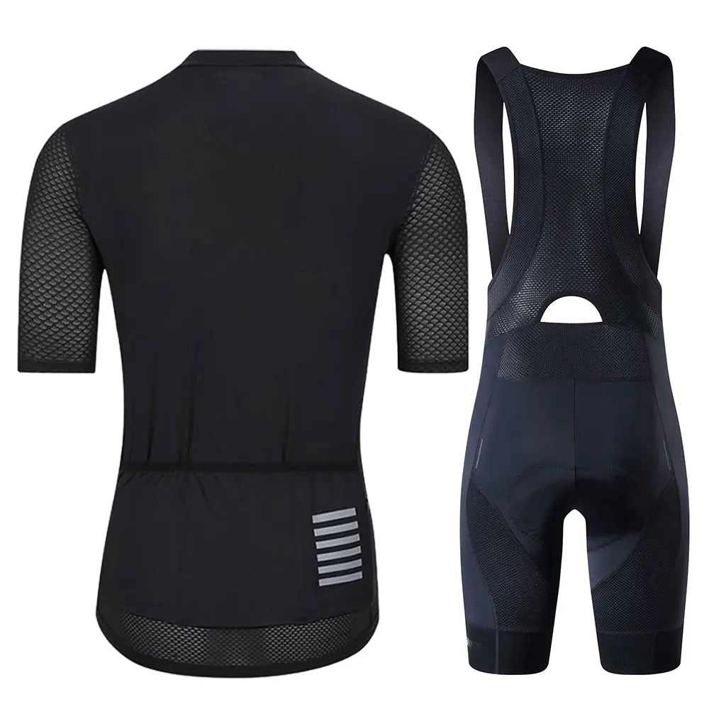 YKYWBIKE Cycling Jersey & Bib Shorts Set — Classic MTB Bike Clothing with Reflective Details