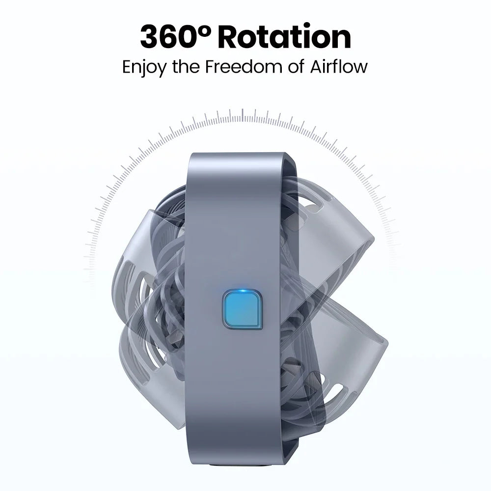 TOPK Mini USB Desk Fan – Portable, 3-Speed, 360° Rotatable with Strong Airflow and Quiet Operation