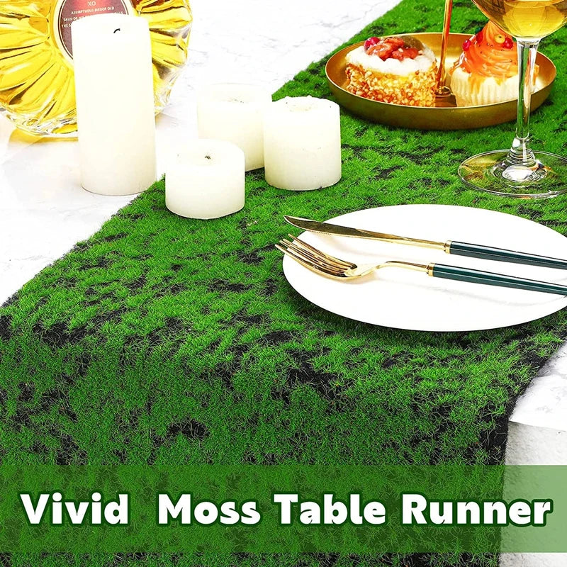 100×100cm Artificial Moss Lawn Carpet - Realistic Green Landscape Decor for Home, Weddings & Events