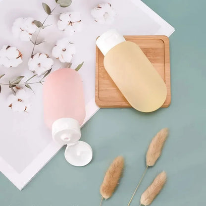 3/4 Pcs 60ml Travel Refillable Silicone Bottles - Empty Lotion, Shampoo & Cosmetic Squeeze Containers for Makeup