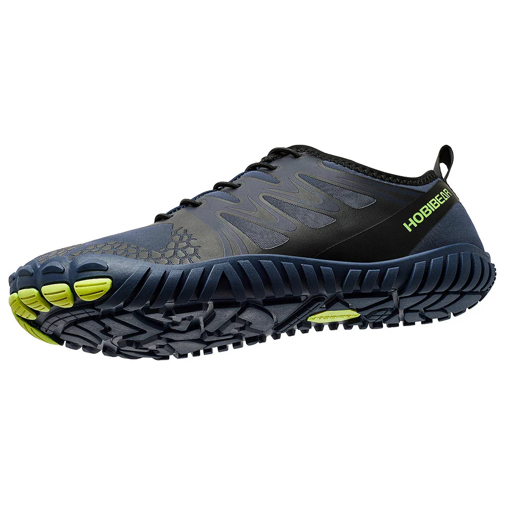 HOBIBEAR Wide Toe Barefoot Shoes – Unisex Artificial Leather Outdoor Walking Sneakers, Zero Drop Minimalist with Elastic Band
