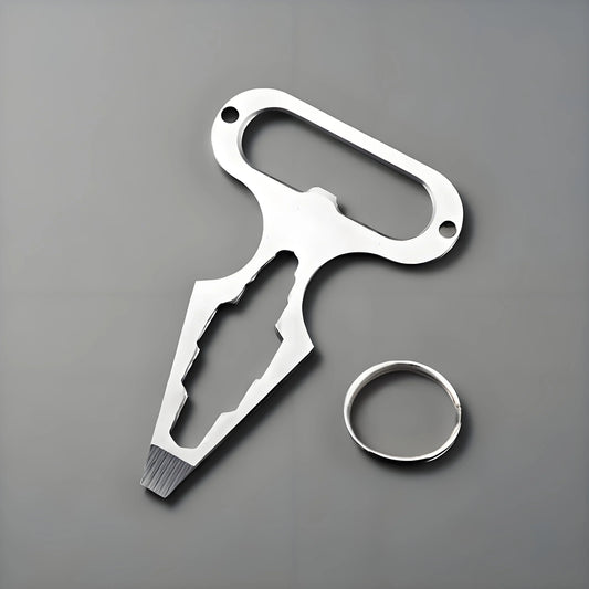 EDC Multi-Tool Keychain - Compact Survival Tool with Bottle Opener & Wrench