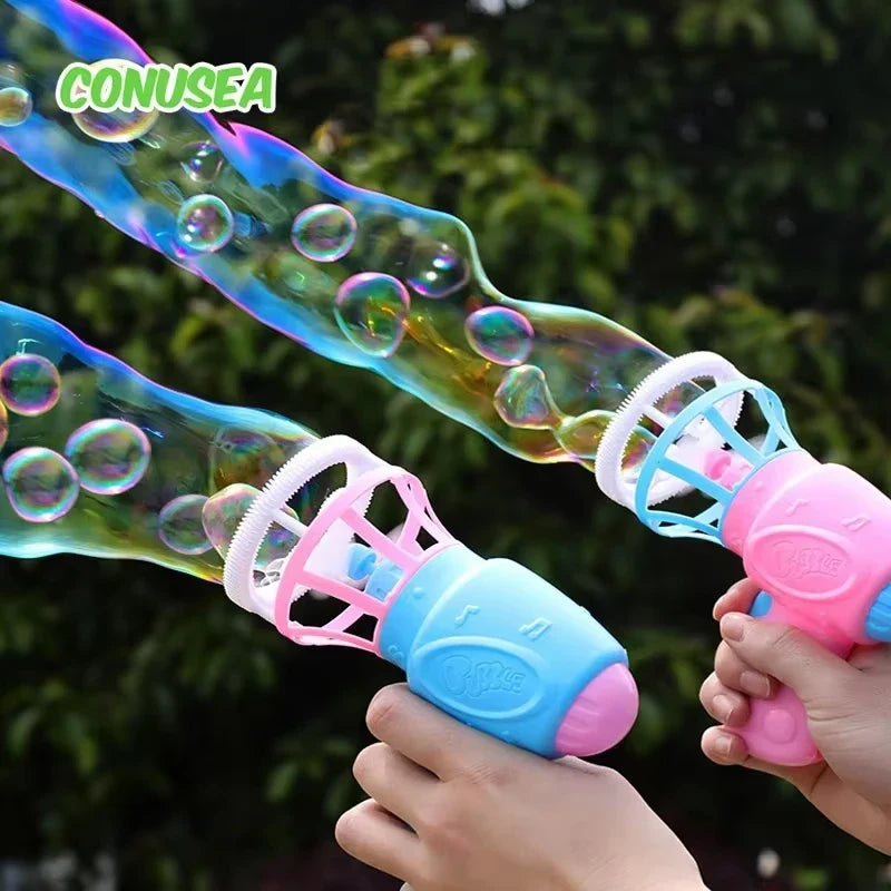 Kids Bubble Gun Toy - Automatic Soap Bubble Blower for Outdoor Play & Parties