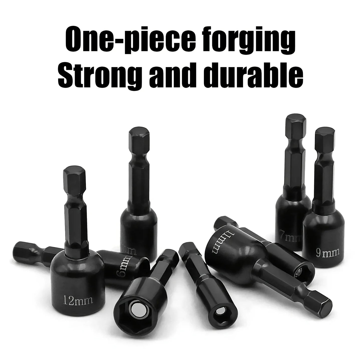 9Pcs Metric Nut Driver Set – 1/4” Hex Socket Drill Bits & Chuck Adapter Set for Electronics & Precision Tool Work